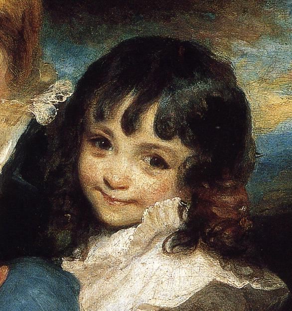 Oil painting:Lady Smith and Children. Detail. 1787