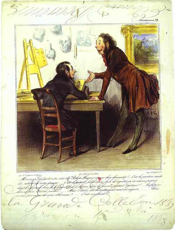 Oil painting:Mr. Daumier, Your Series... Is... Charming... 1838