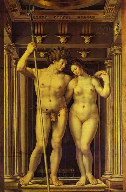 Oil painting:Neptune and Amphitrite. 1516