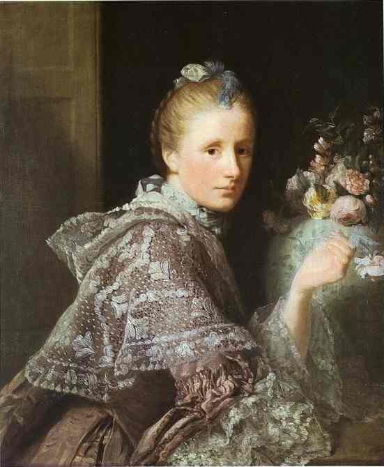 Oil painting:Portrait of Margaret Lindsay, Mrs. Allan Ramsay. c.1757