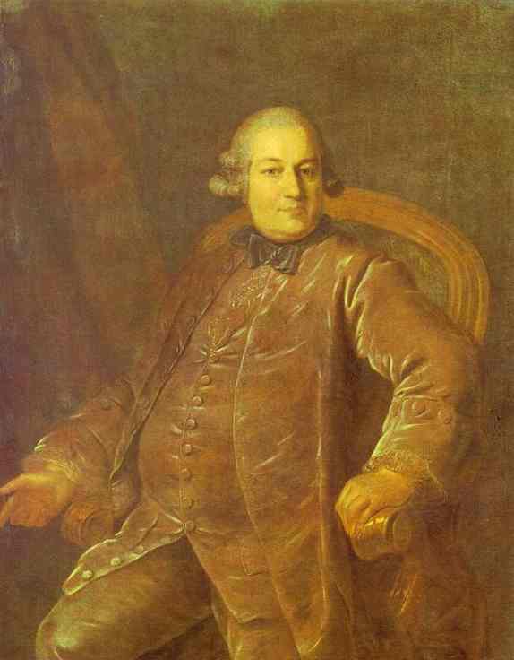 Oil painting:Portrait of P. I. Vyrubov. About 1768