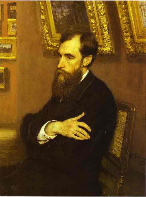Oil painting:Portrait of Pavel Tretyakov, Founder of the Tretyakov Gallery. 1883