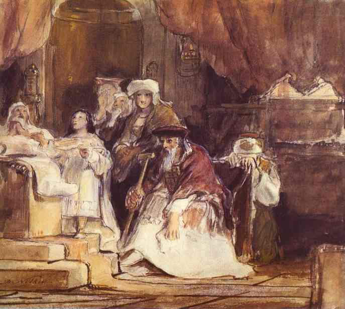 Oil painting:Samuel in the Temple. 1839