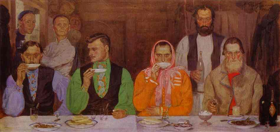 Oil painting:Tea-Drinking. 1903