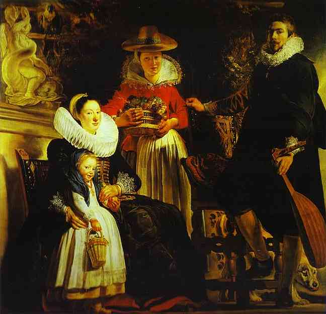 Oil painting:The Artist and His Family in a Garden. c.1621