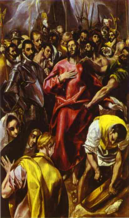 Oil painting:The Despoiling of Christ (El Espolio). c.1590-1600