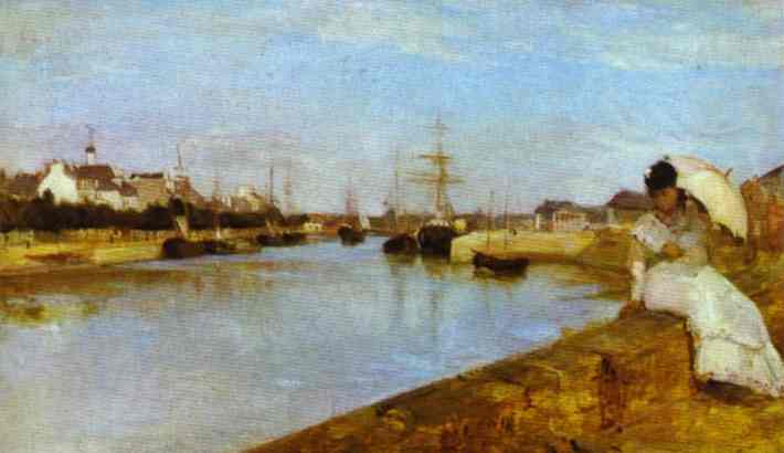 Oil painting:The Harbor at Lorient. 1869
