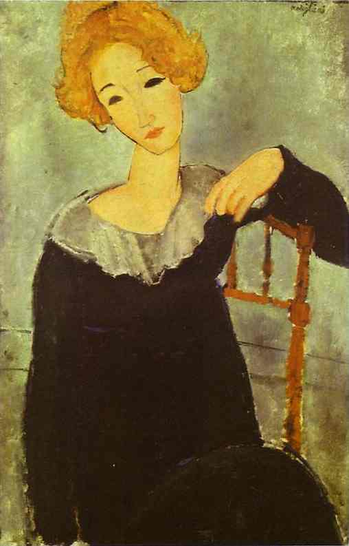 Oil painting:Woman with Read Hair. 1917