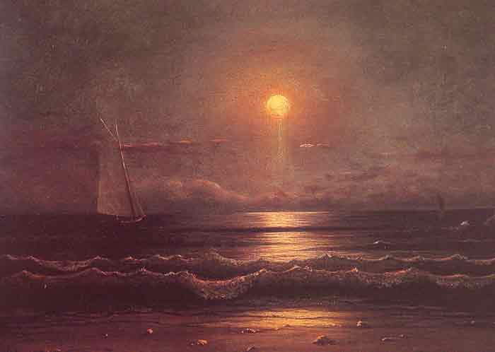 Oil painting for sale:Sailing by Moonlight, c.1860