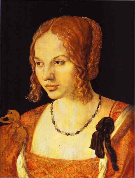 Oil painting:Portrait of a Young Venetian Woman. 1505