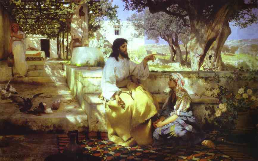 Oil painting:Christ in the House of Martha and Mary. 1886