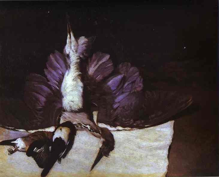 Oil painting:Still Life with Heron. 1867