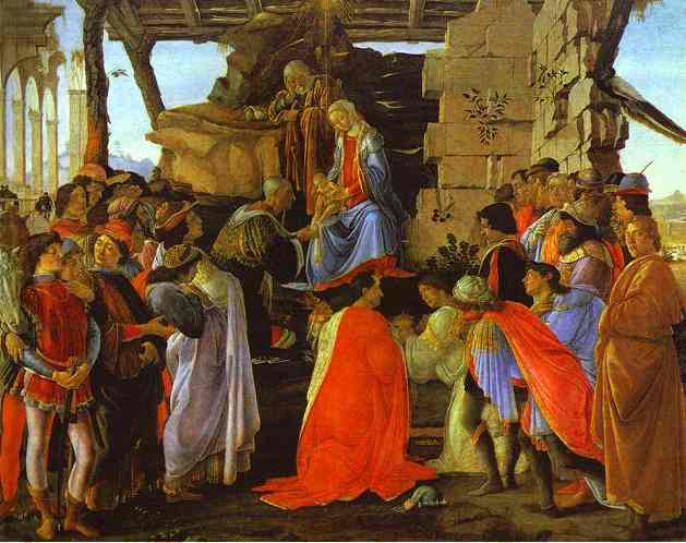 Oil painting:Adoration of the Magi. c.1475