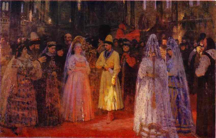 Oil painting:Choosing a Bride for a Grand Duke. 1884