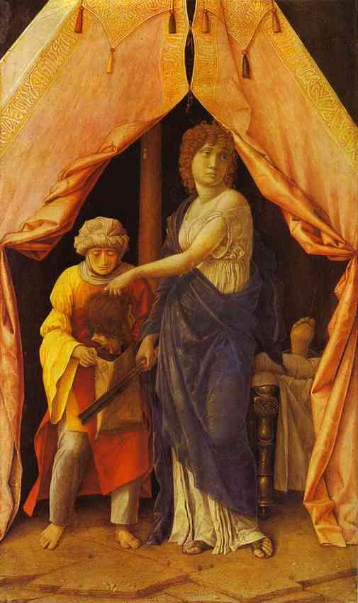 Oil painting:Judith and Holofernes. c. 1495