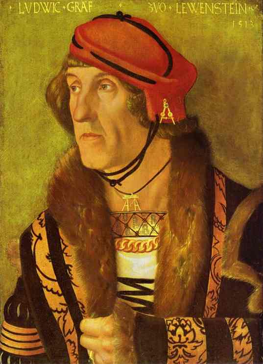 Oil painting:Ludwig, Count von L?wenstein. 1513