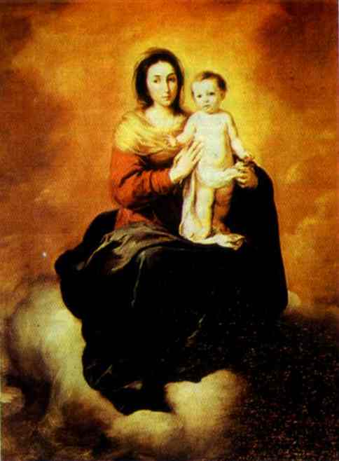 Oil painting:Madonna in the Clouds. 1656