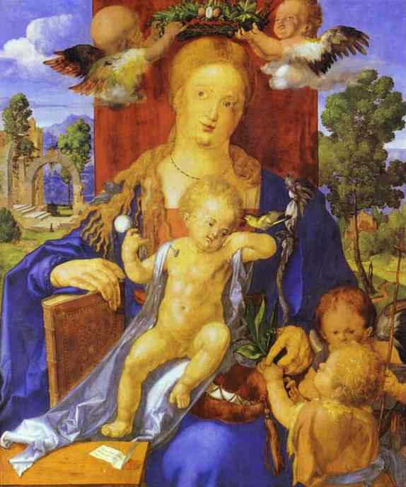 Oil painting:Madonna with a Siskin. 1506