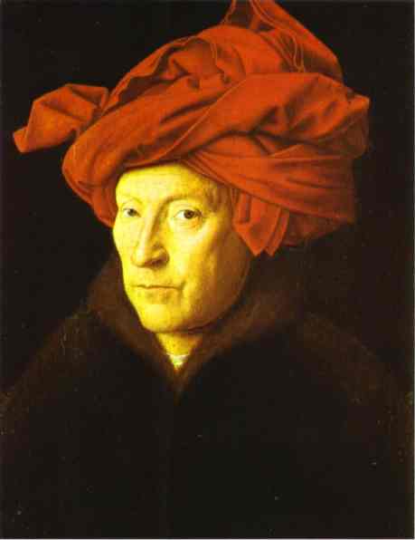 Oil painting:Man in a Red Turban. 1433