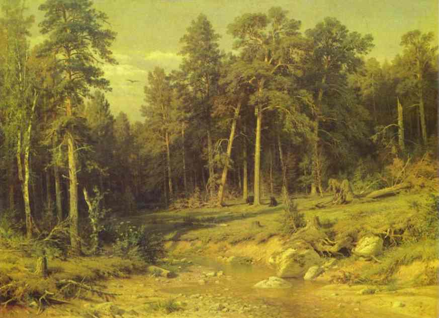 Oil painting:Pine Forest in Viatka Province. 1872