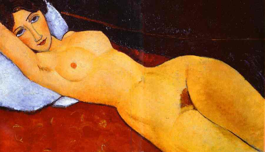 Oil painting:Reclining Nude. 1917