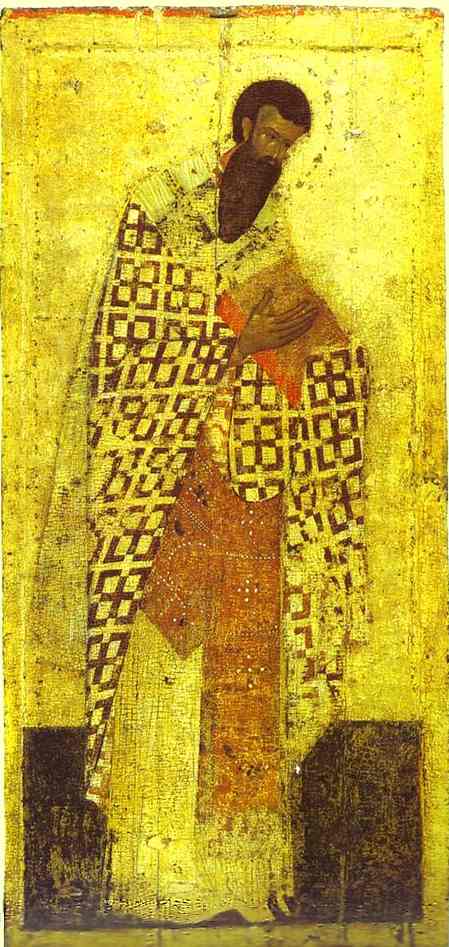 Oil painting:St. Basil the Great. c. 1405