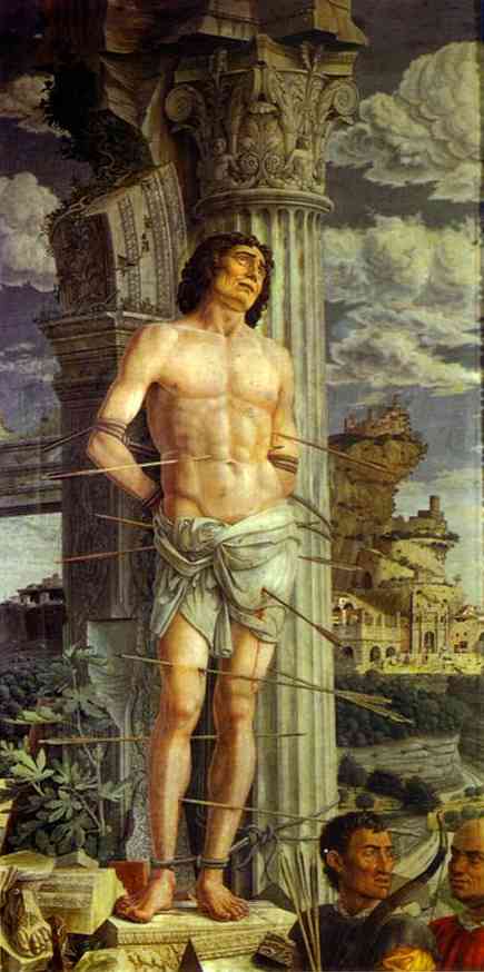 Oil painting:St. Sebastian. c. 1480