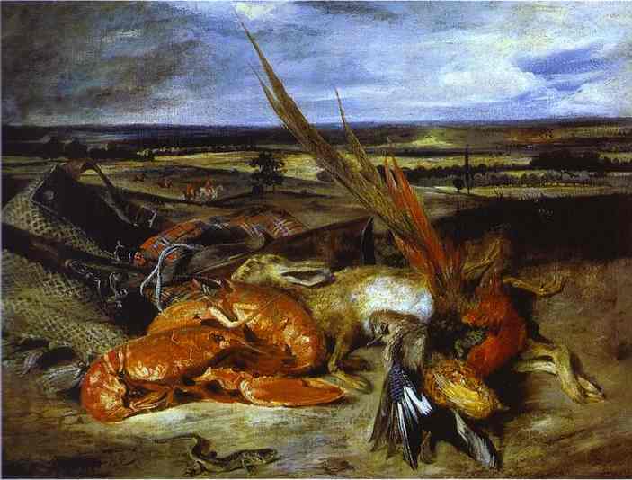 Oil painting:Still Life with Lobsters. 1826