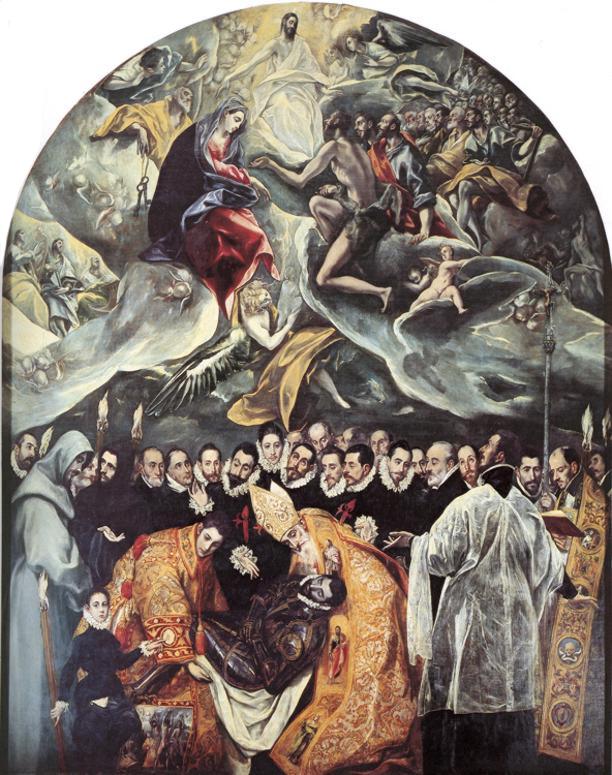 Oil painting:The Burial of Count Orgaz. c.1586