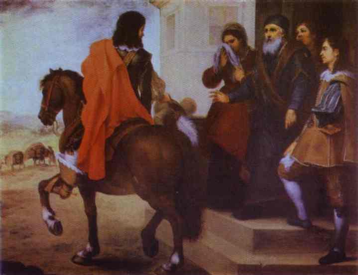 Oil painting:The Departure of the Prodigal Son. 1660