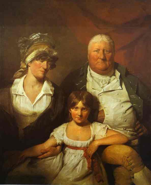 Oil painting:William Chalmers-Bethune, his wife Isabella Morison and their Daughter Isabella. 1804