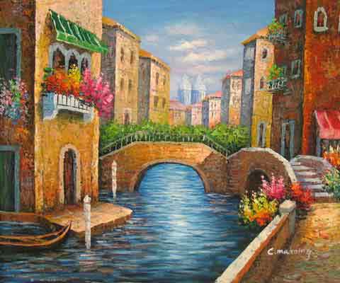Oil painting for sale:Bridges of Venice