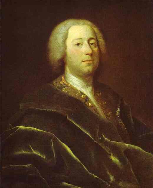 Oil painting:Portrait of the Physician Ioann Azaretti. 1728-1729