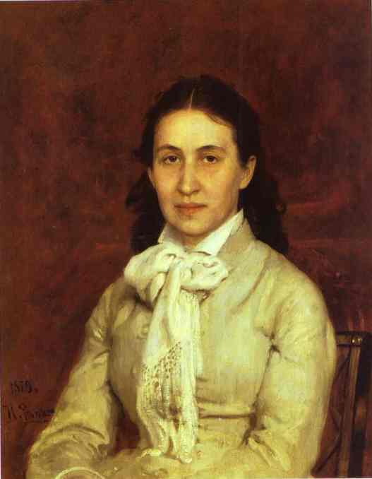 Oil painting:Portrait of E. Mamontova. 1874