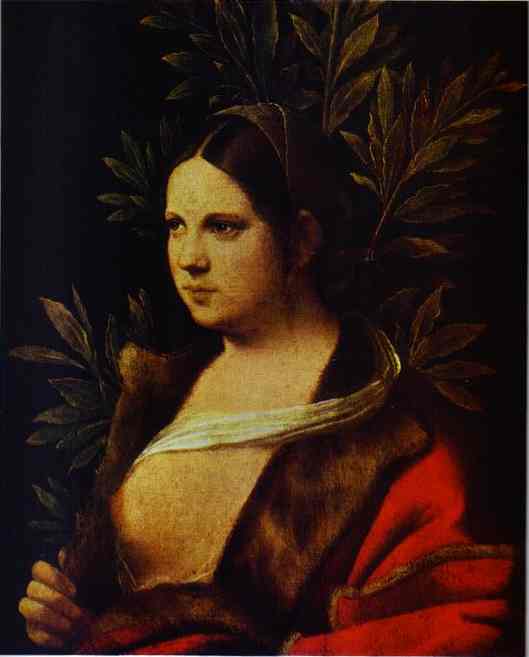 Oil painting:Portrait of a Young Woman (Laura). 1506