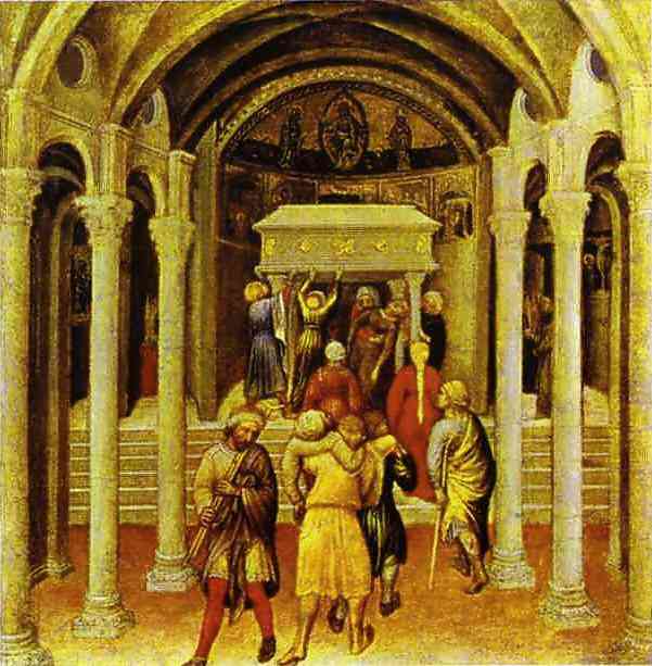 Oil painting:A Miracle of St. Nicholas. From the predella of the Quaratesi triptych from San