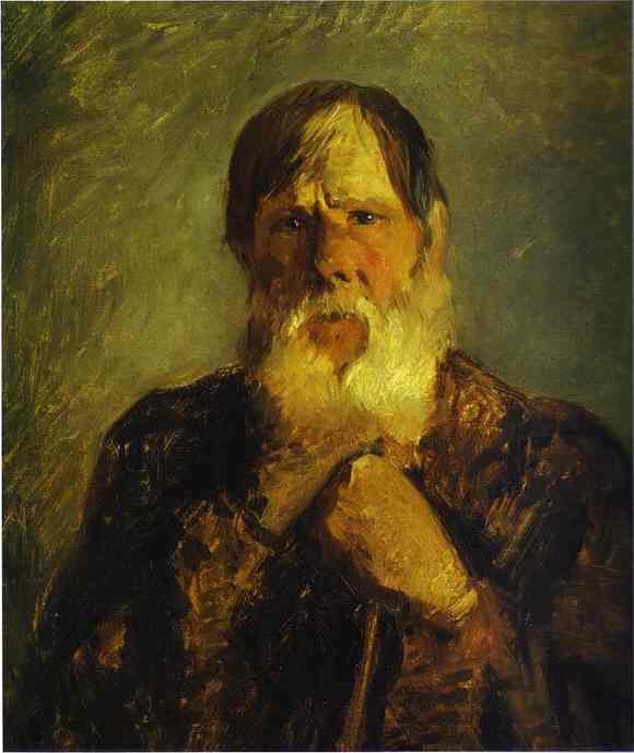 Oil painting:An Old Peasant. 1880