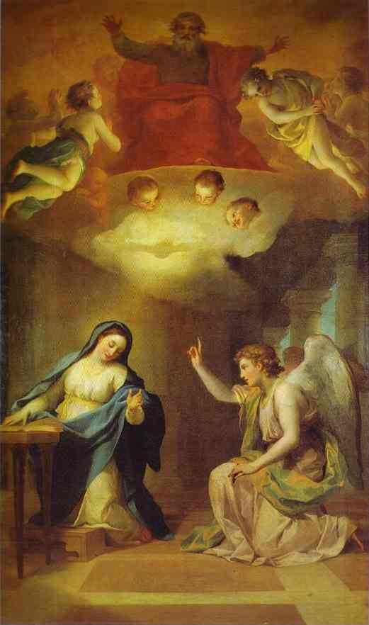 Oil painting:Annunciation. c. 1774