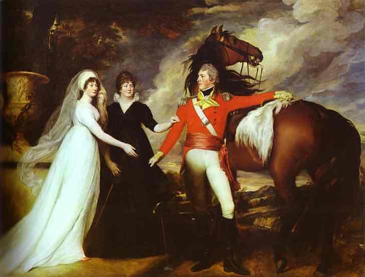 Oil painting:Colonel Fitch and His Sisters. 1800