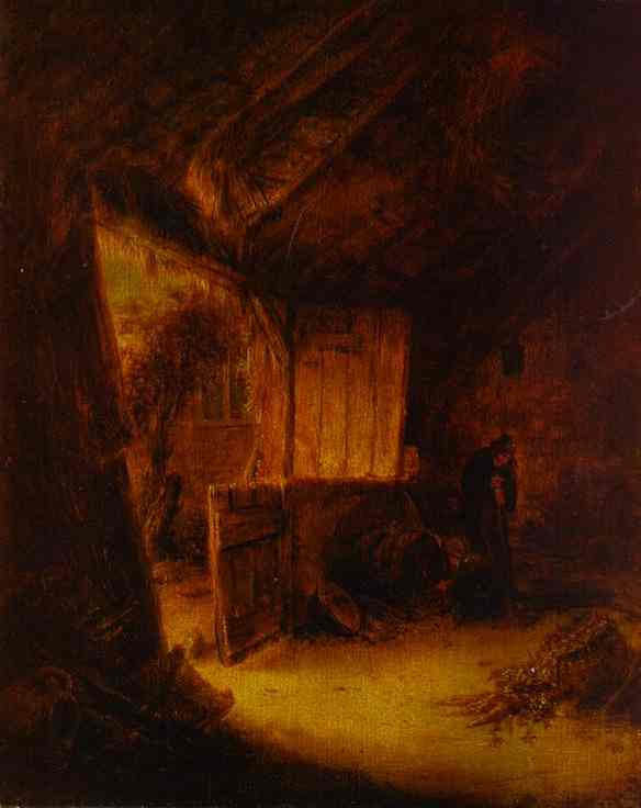 Oil painting:In a Barn. 1639