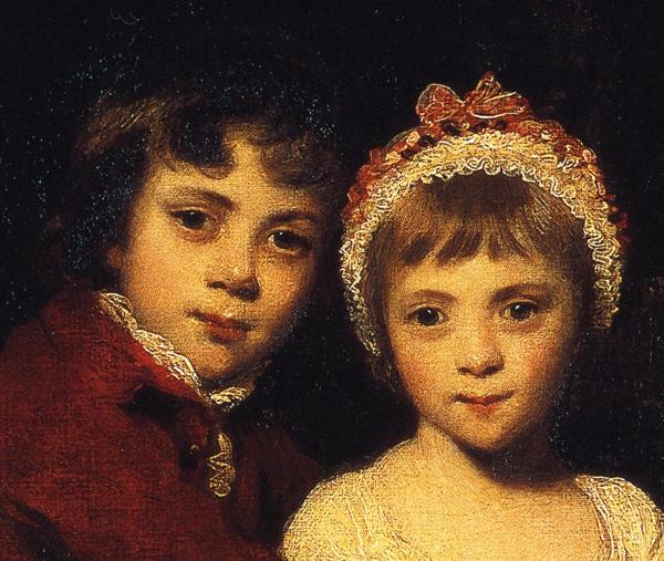 Oil painting:John Parker and His Sister Theresa. Detail. 1779