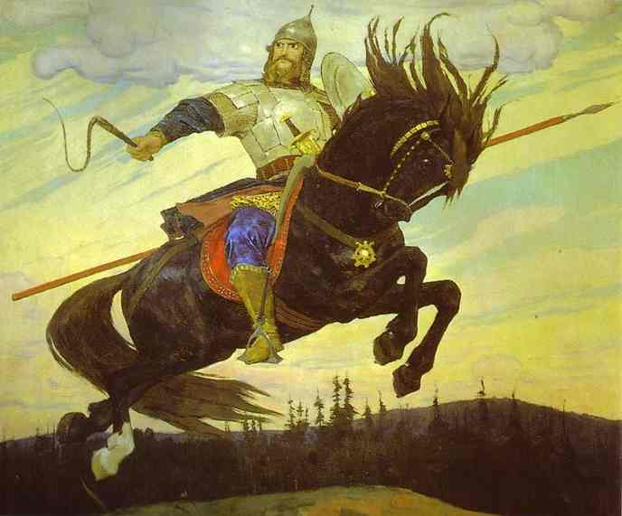 Oil painting:Knightly Galloping. 1914