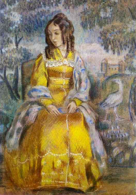 Oil painting:Lady Seated, with a Tapestry in the Background. 1903