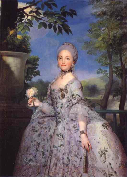 Oil painting:Maria Luisa of Parma. 1756.