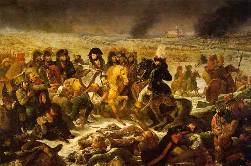 Oil painting:Napoleon on the Battlefield at Eylan, February 9, 1807