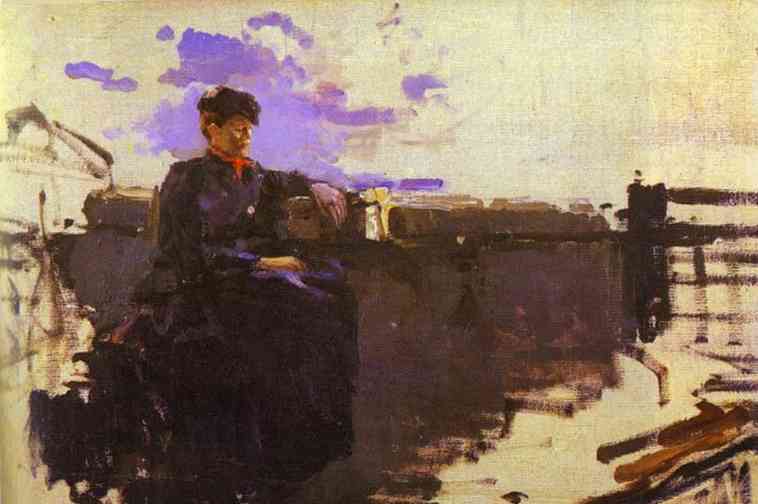 Oil painting: On the Road. Study. 1885