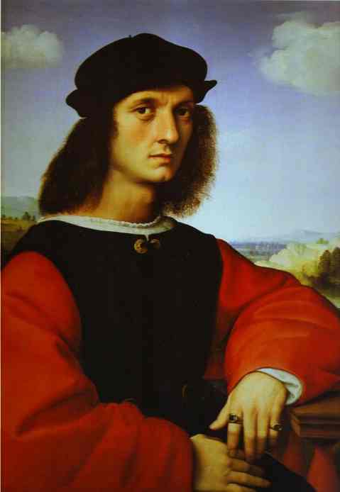 Oil painting:Portrait of Agnolo Doni. c.1506