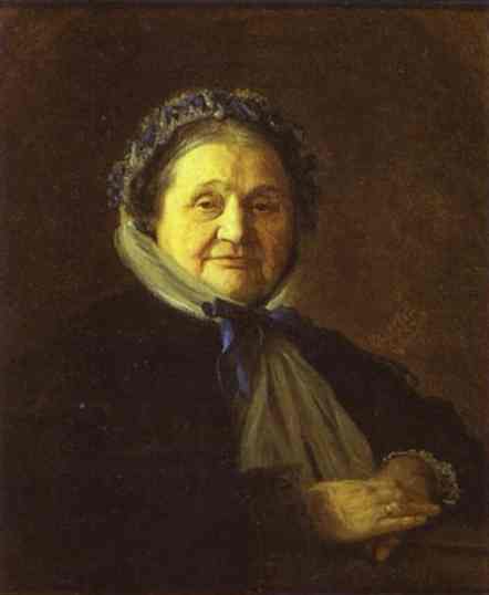 Oil painting:Portrait of V. Voyeykova. 1867