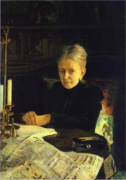 Oil painting:Portrait of Yelena Likhachova. 1892