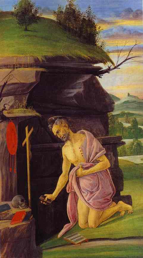 Oil painting:St. Jerome. Early 1490